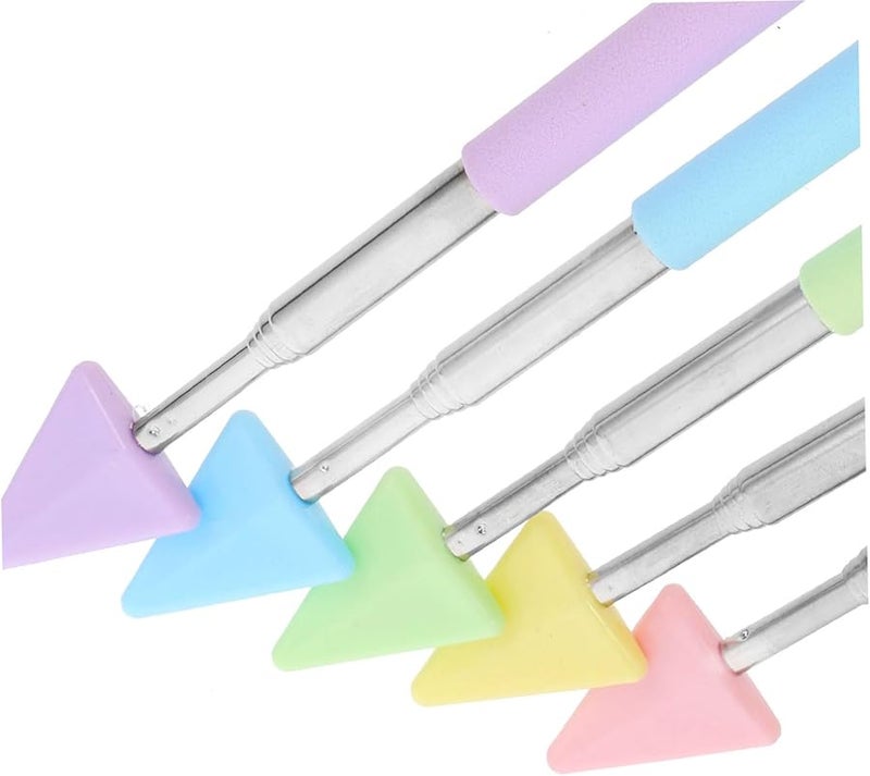 Extendable Teacher Pointer Stick 5Pcs Telescopic Blackboard Teaching Tool Black - Image 3